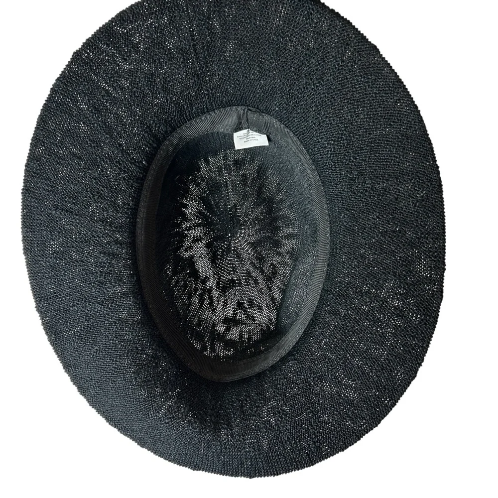 Black Floppy Hat with Silver Metal Accents + Belt Detail